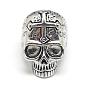 Alloy Finger Rings, Wide Band Rings, Chunky Rings, Skull with Word