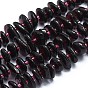 Natural Red Garnet Beads Strands, with Seed Beads, Flat