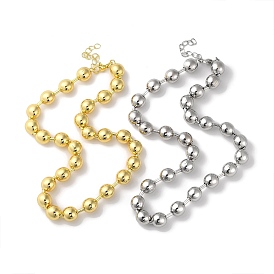 Rack Plating Brass Ball Chain Necklaces for Women, Lead Free & Cadmium Free