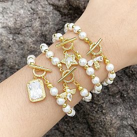Fashionable Simple Pearl Bracelet - European and American Style, Versatile and Elegant Hand Accessory.