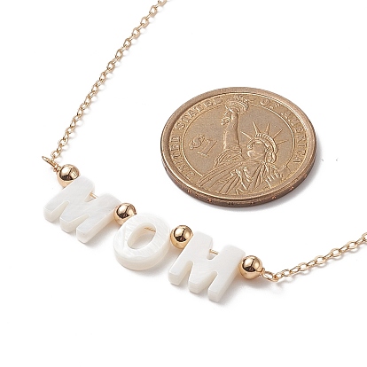 Ожерелье с подвеской из натуральных ракушек с золотыми латунными цепочками на день матери