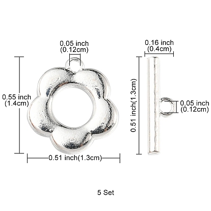 Alloy Toggle Clasps, Flower