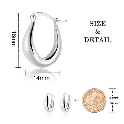 Серьги-кольца shegrace 925 из стерлингового серебра, U-образный