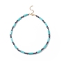 4Pcs 4 Style Synthetic Turquoise & Glass Seed Beaded Necklaces Set, Gemstone Jewelry for Women