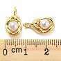 Alloy with ABS Plastic Imitation Pearl Pendants, Lead Free & Cadmium Free, Oval Charm