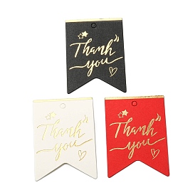 100Pcs Hot Stamping Thank You Paper Gift Tags, for Wedding, Baby Shower, Party Favors