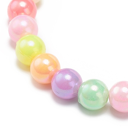 7 шт. 7 цвет конфеты цвет акриловые круглые эластичные браслеты из бисера набор, составные браслеты для ребенка