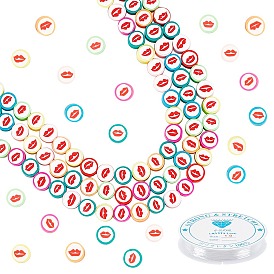 PandaHall Elite Handmade Polymer Clay Beads Strands, Column with Lip, for DIY Jewelry Crafts Supplies