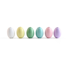 Spray Painted Easter Egg Wooden Beads, Macrame Egg Beads