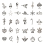 60 piezas 30 estilo encantos de aleación de zinc de estilo tibetano, sin plomo y cadmio, forma mixta