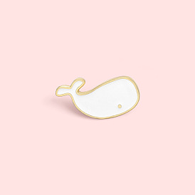 Mini broche baleine créative et mignonne, badge animal pour femmes et filles