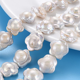 Natural Keshi Pearl Beads Strands, Cultured Freshwater Pearl, Flower