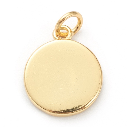 Laiton émail pendentifs, plaqué longue durée, réel 18 k plaqué or, plat et circulaire avec coeur