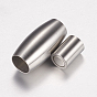 304 fermoirs magnétiques en acier inoxydable avec extrémités à coller, Style mat, ovale, 21x10mm, Trou: 6mm
