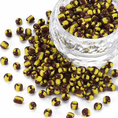 6/0 Glass Seed Beads, Opaque Colours Seep, 4mm, hole: 1.5mm
