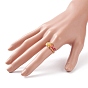 Anillo de dedo de vórtice trenzado de vidrio, joyería de envoltura de alambre de cobre dorado para mujer