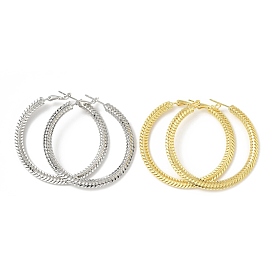 Brass Chain Wrap Big Hoop Earrings for Women, Lead Free & Cadmium Free & Nickel Free