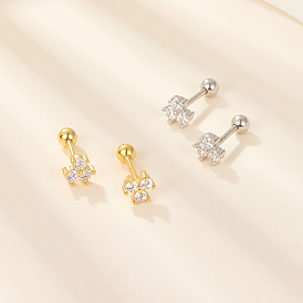 925 Sterling Silver Stud Earrings with Cubic Zirconia