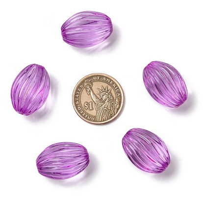 Perles acryliques transparentes, ovale, 26x18mm, Trou: 2mm