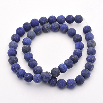 Lapis lazuli naturelles perles rondes brins, givré, teint