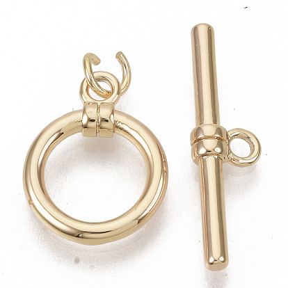 Corchetes de la palanca de latón, real 18 k chapado en oro, anillo redondo, sin níquel