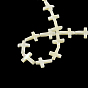 Cruz de concha de troquídea natural / hebras de cuentas de concha de troco, 18x13~14x3.5 mm, agujero: 1 mm, sobre 22 unidades / cadena, 15.7 pulgada