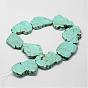 Natural Magnesite Beads Strands, Flat Slab Beads, Dyed, Nuggets