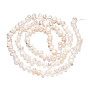 Natural Cultured Freshwater Pearl Beads Strands, Wonderful Mother's Day Gift Ideas, Oval, Two sides Polished