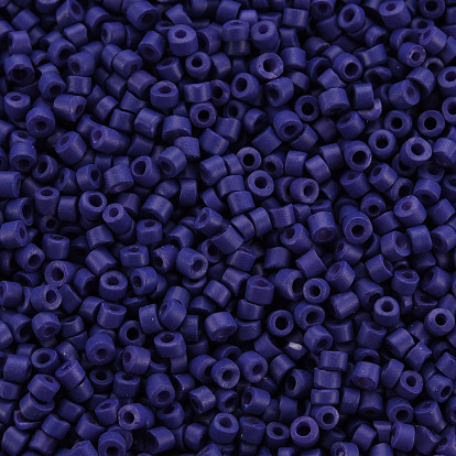 Glass Cylinder Beads, Seed Beads, Opaque Frosted Colours, Round Hole