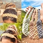 Однотонная ручная плетеная хлопковая веревка с эластичной повязкой на голову, женские повседневные аксессуары для волос в стиле бохо для йоги