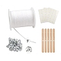 Candle Making Tool Sets, including Cotton Wick, Wood Candle Wick Holder Bar, Wick Base, Adhesive Sticker