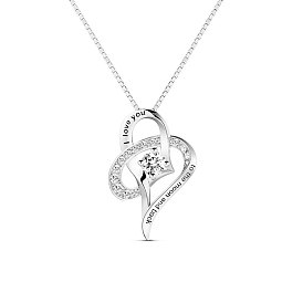 Tinysand 925 ожерелье из стерлингового серебра сердце к сердцу, с кубического циркония