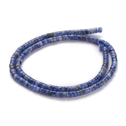Натуральное синее пятно нитки из бисера яшмы, Heishi бусы, Плоский круглый / диск
