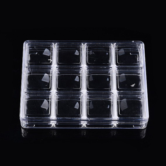 Прямоугольные контейнеры для хранения пластиковых шариков из полистирола, с квадратными коробками 12pcs