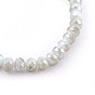 Perles de verre galvanoplastie étendent bracelets, facette, ronde