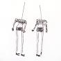 Tibetan Style Alloy Human Body Skeleton For DIY Toy Doll Making, Cadmium Free & Lead Free, 115x18x6mm, pin: 40mm long, 0.8mm