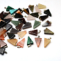 Triangle Gemstone Pendants, with Platinum Tone Brass Findings, 22~25x14~15x5~7mm, Hole: 2x7mm