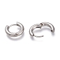 201 Stainless Steel Huggie Hoop Earrings, with 304 Stainless Steel Pin, Hypoallergenic Earrings, Ring