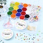 DIY Bracelet Necklace Making Kit, Including Glass Seed & Acrylic Letter Beads, Alloy Clasps, 304 Stainless Steel Jump Rings, Elastic Thread, Scissors