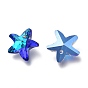 Electroplate Glass Charms, Starfish, Faceted, Back Plated