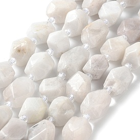 Brins de perles de pierre de lune arc-en-ciel naturel, avec des perles de rocaille, facette, losange
