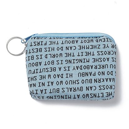 Тканевые сумки с узором из слов, кошелек для мелочи, с кольцом на ручке