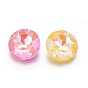 Faceted Glass Pointed Back Rhinestone Cabochons, Flat Round