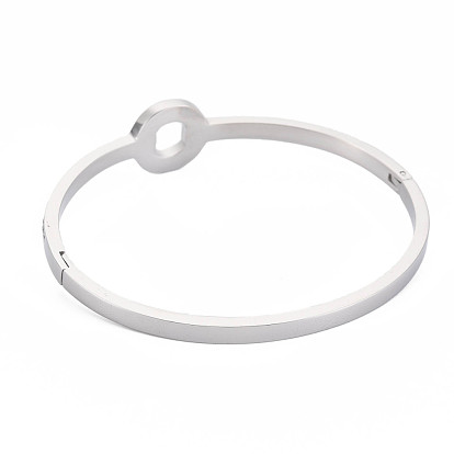 Bracelet beignet strass, bracelet articulé en acier inoxydable pour femme
