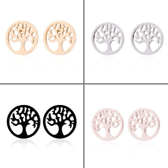 304 серьги-гвоздики из нержавеющей стали «дерево жизни» для женщин