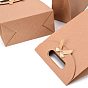 Sacs-cadeaux en papier kraft avec ruban en forme de nœud papillon, pour la fête, anniversaire, mariages et fêtes, rectangle