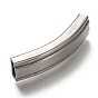 304 Stainless Steel Slide Charms, Curved Tube