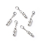 Décorations pendentifs en perles d'hématite synthétique non magnétiques, breloques fermoir mousqueton, breloques à clipser, pour porte-clés, sac à main, ornement de sac à dos, marqueur de point
