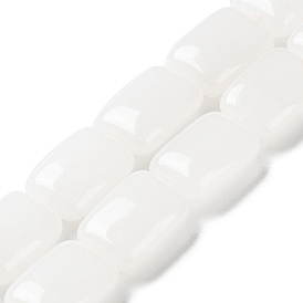 Natural White Jade Beads Strands, Rectangle