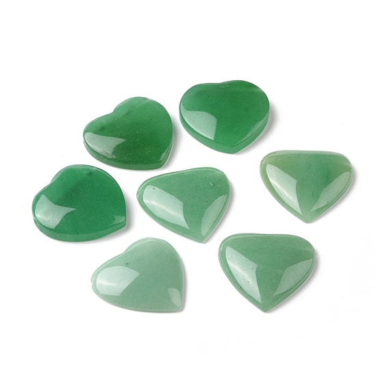 Dyed & Heated Natural Green Aventurine Cabochons, Heart